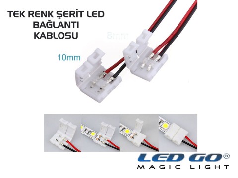 Şerit Led Birleştirme Kablosu Mono Renkler İçin
