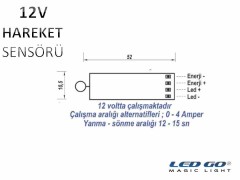 HAREKET SENSÖR DEVRESİ-12VDC-ULTRA SLIM-LED KANAL/PROFİL İÇİNE UYGUN