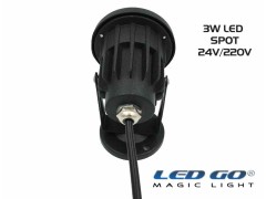 MINI LED SPOT,3W,24V DC, IP67