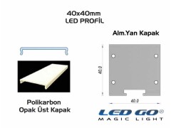 K40-SERISI LED KANALI 200cm,40x40mm